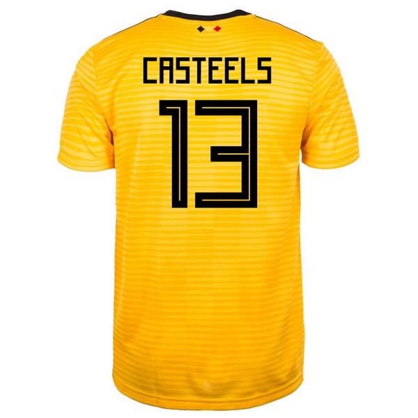 Camiseta Bélgica 2ª Casteels 2018 Amarillo